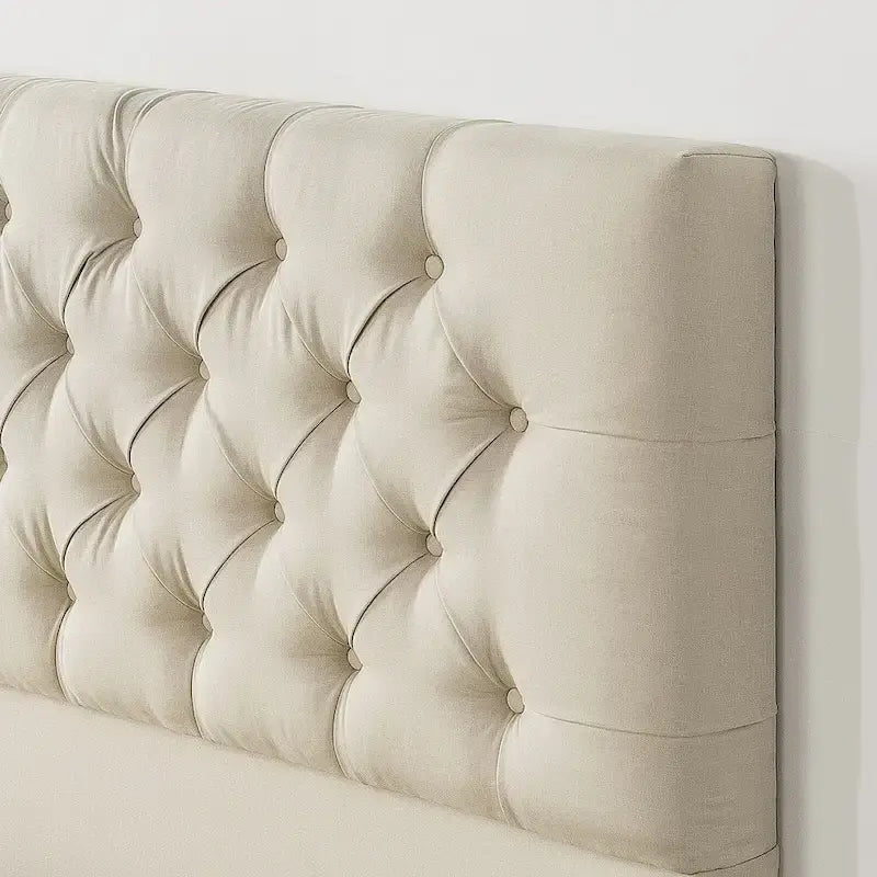 Priage by ZINUS Upholstered Button-tufted Platform Bed Frame