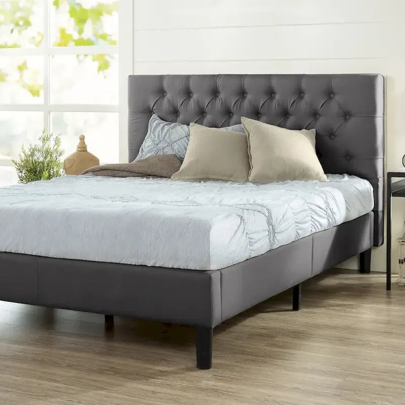 Priage by ZINUS Upholstered Button-tufted Platform Bed Frame