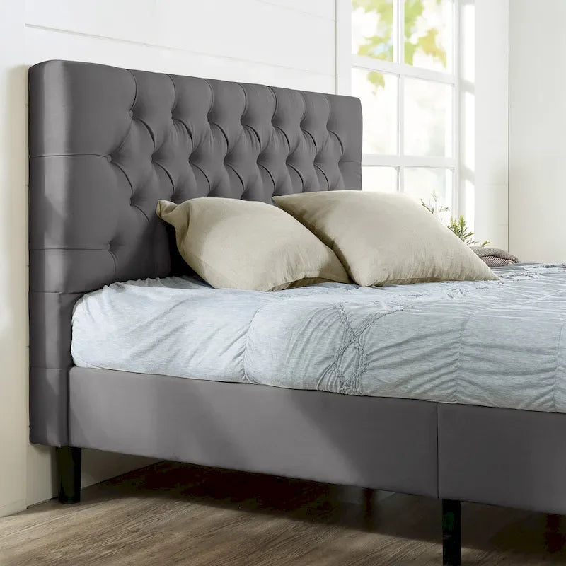 Priage by ZINUS Upholstered Button-tufted Platform Bed Frame