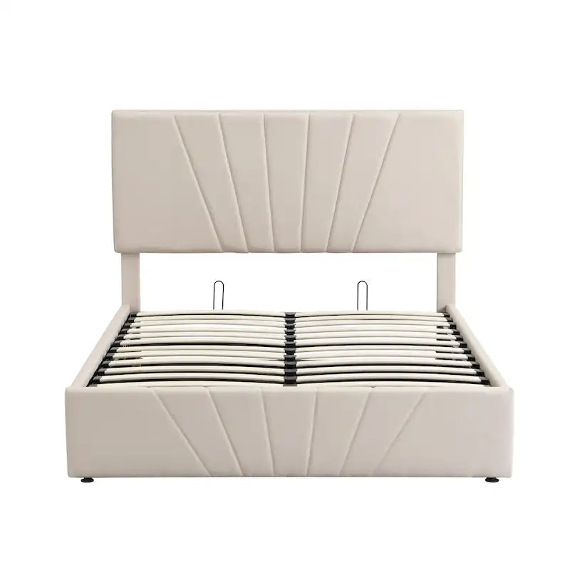 Nestfair Upholstered Platform Bed with a Hydraulic Storage System