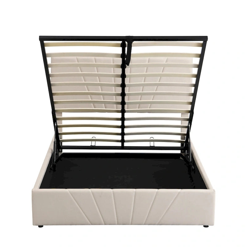 Nestfair Upholstered Platform Bed with a Hydraulic Storage System