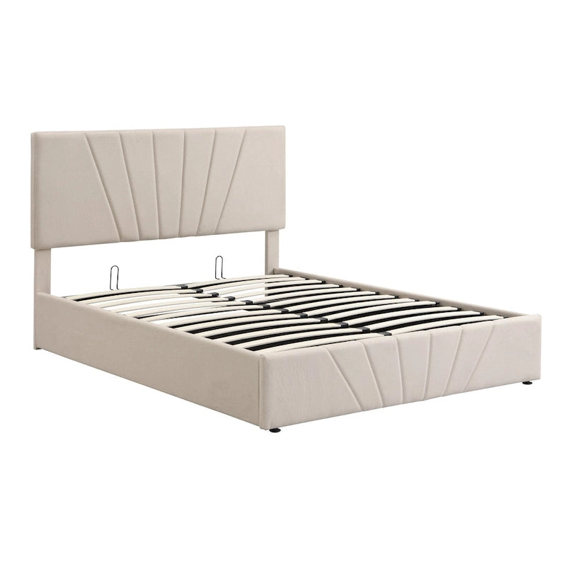 Nestfair Upholstered Platform Bed with a Hydraulic Storage System