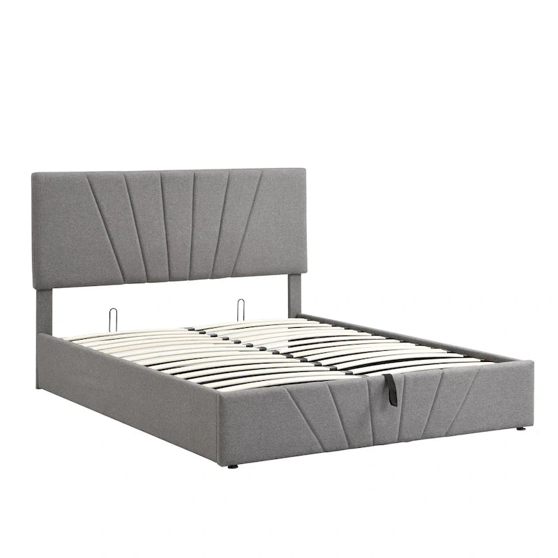 Nestfair Upholstered Platform Bed with a Hydraulic Storage System