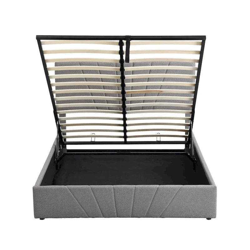 Nestfair Upholstered Platform Bed with a Hydraulic Storage System