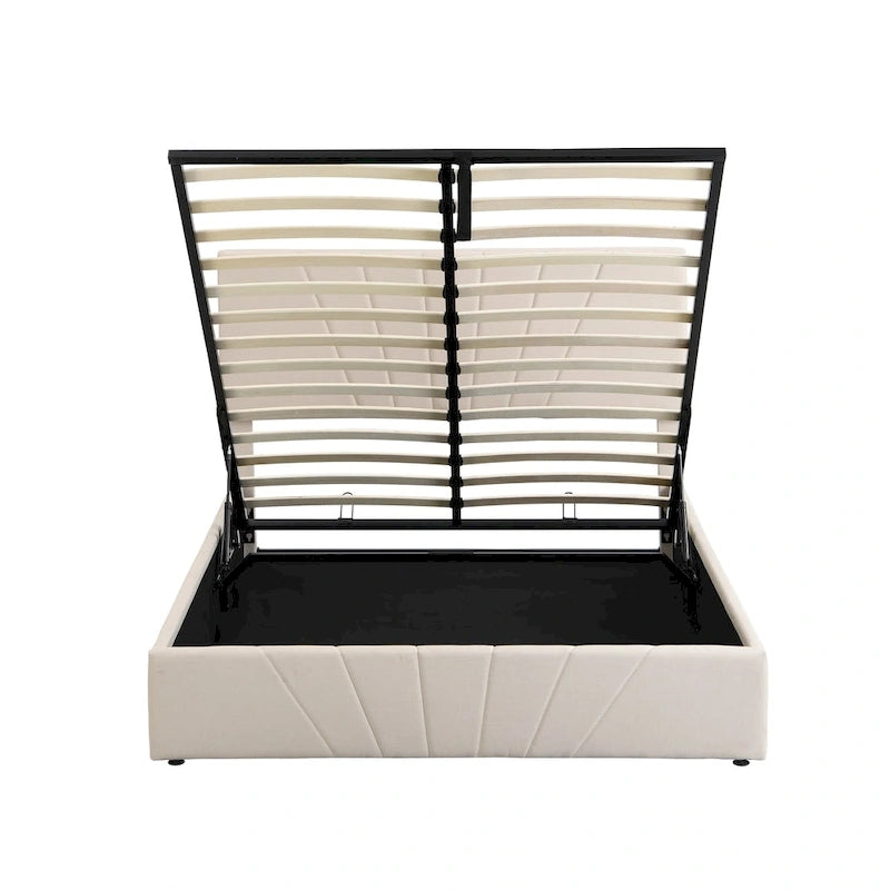 Nestfair Upholstered Platform Bed with a Hydraulic Storage System
