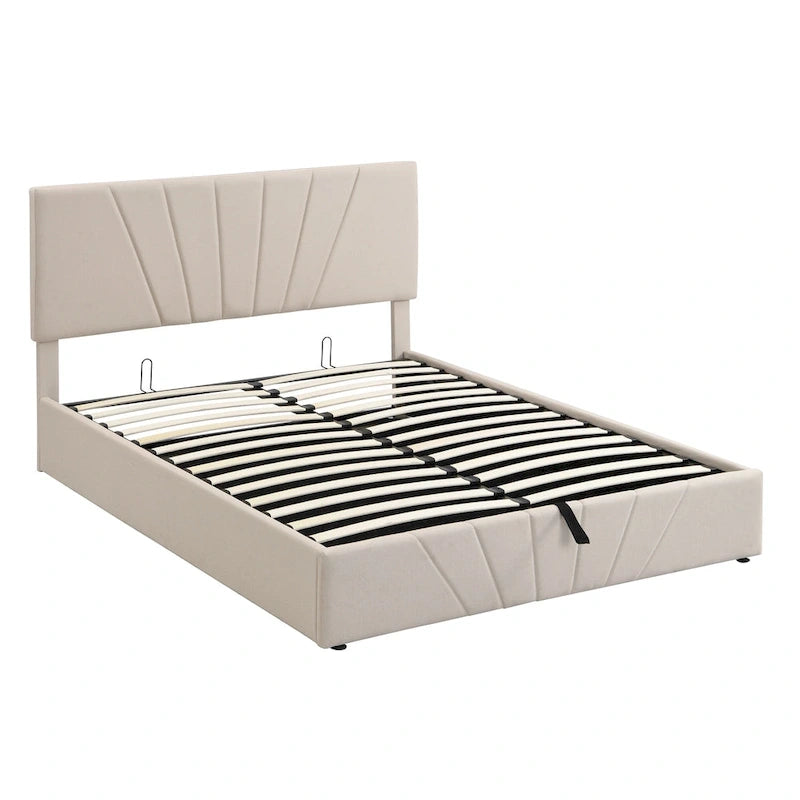 Nestfair Upholstered Platform Bed with a Hydraulic Storage System
