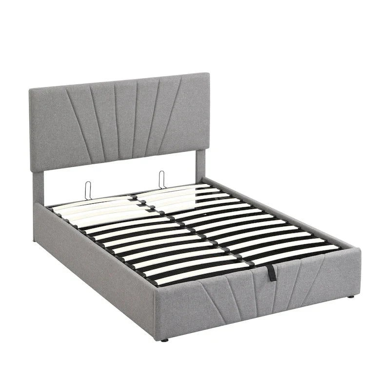 Nestfair Upholstered Platform Bed with a Hydraulic Storage System