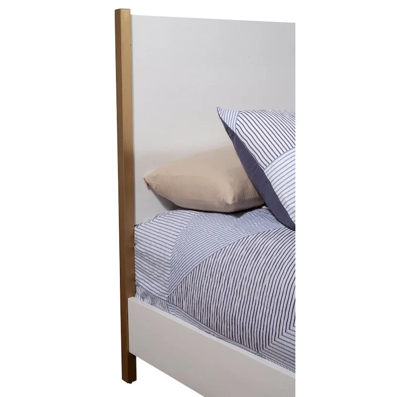 Alpine Furniture Madelyn Wood Panel Bed in White