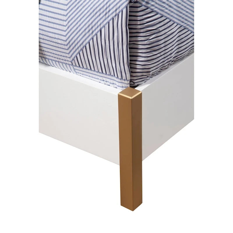 Alpine Furniture Madelyn Wood Panel Bed in White