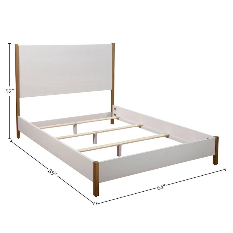 Alpine Furniture Madelyn Wood Panel Bed in White