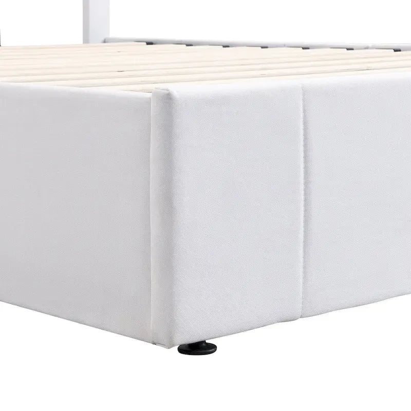 Upholstered Platform bed with a Hydraulic Storage System -