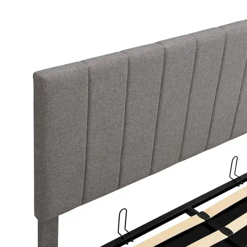 Upholstered Platform bed with a Hydraulic Storage System -