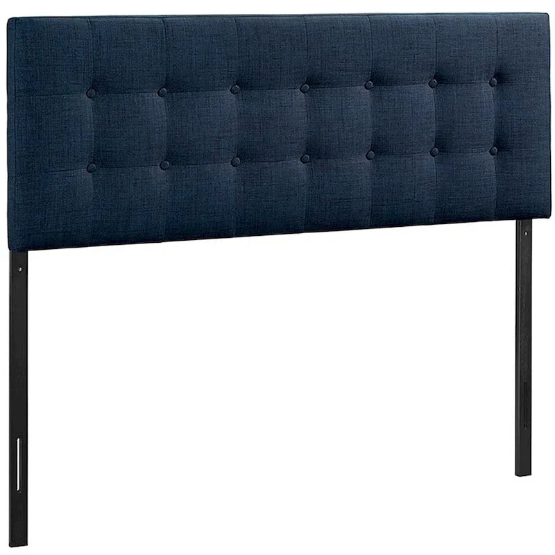 Hixson Stylish Dark Blue Fabric Upholstered King Size Headboard
