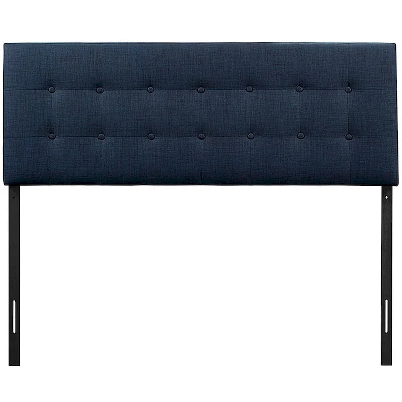 Hixson Stylish Dark Blue Fabric Upholstered King Size Headboard