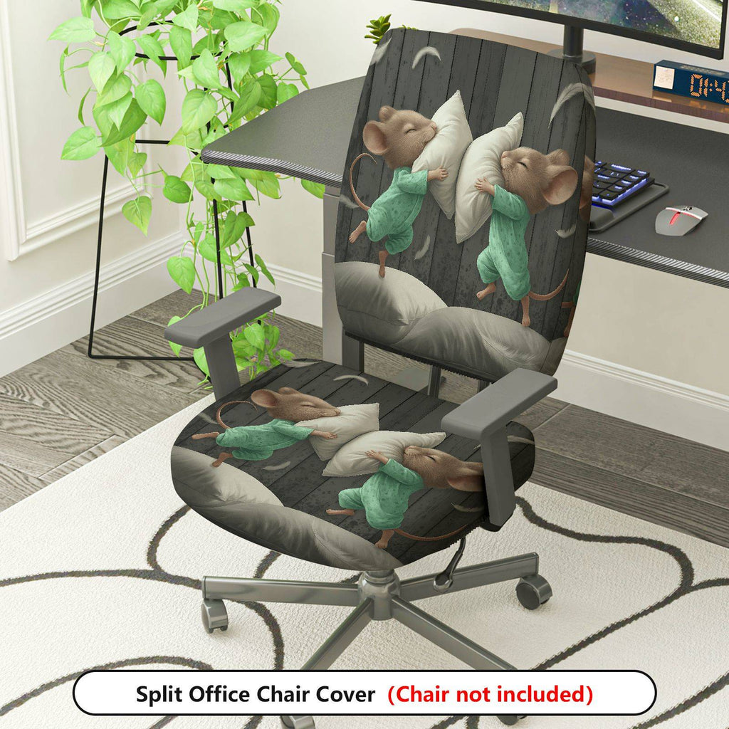 2-Piece Animal Pillow Sleeping Cute Decorative  Computer Chair Cover Set, Seat and Backrest