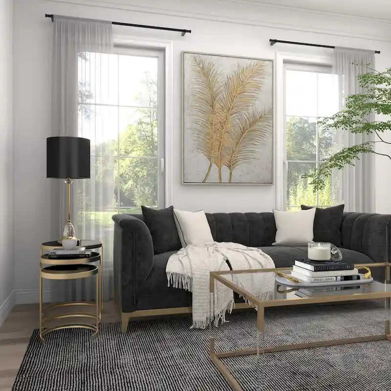 Black/Gold Metal Accent Tables (Pack of 3)