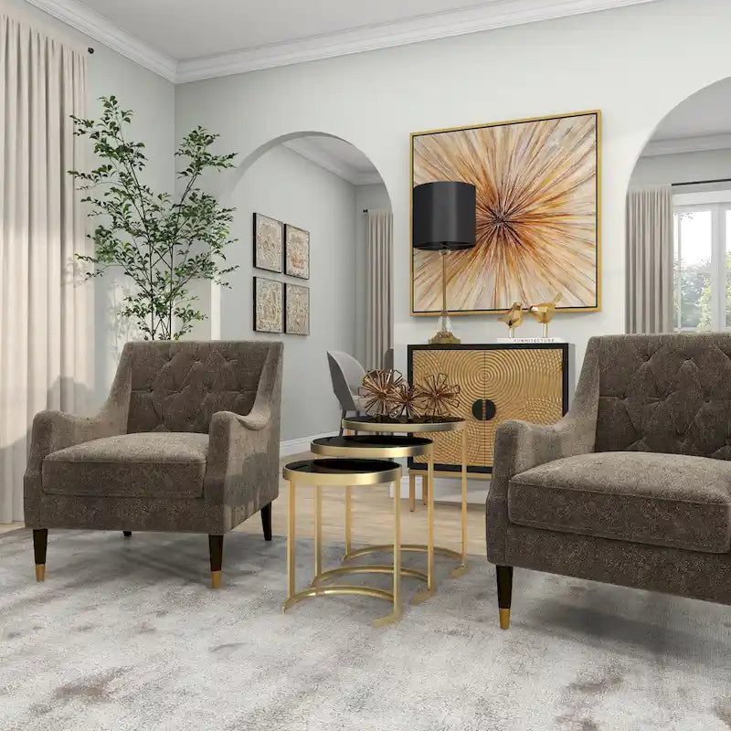 Black/Gold Metal Accent Tables (Pack of 3)