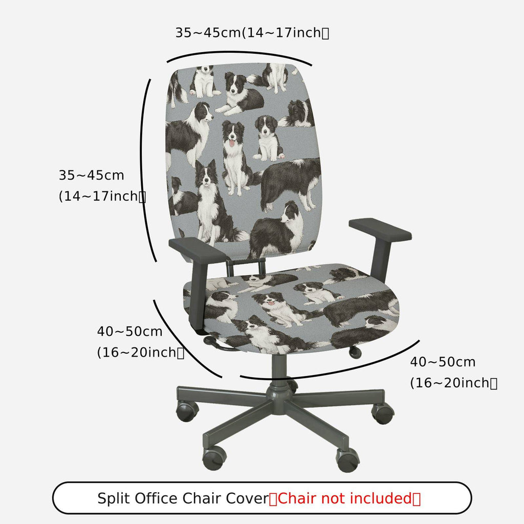 2-Piece Animal Dog Pattern Pet Lover Home  Computer Chair Cover Set, Seat and Backrest