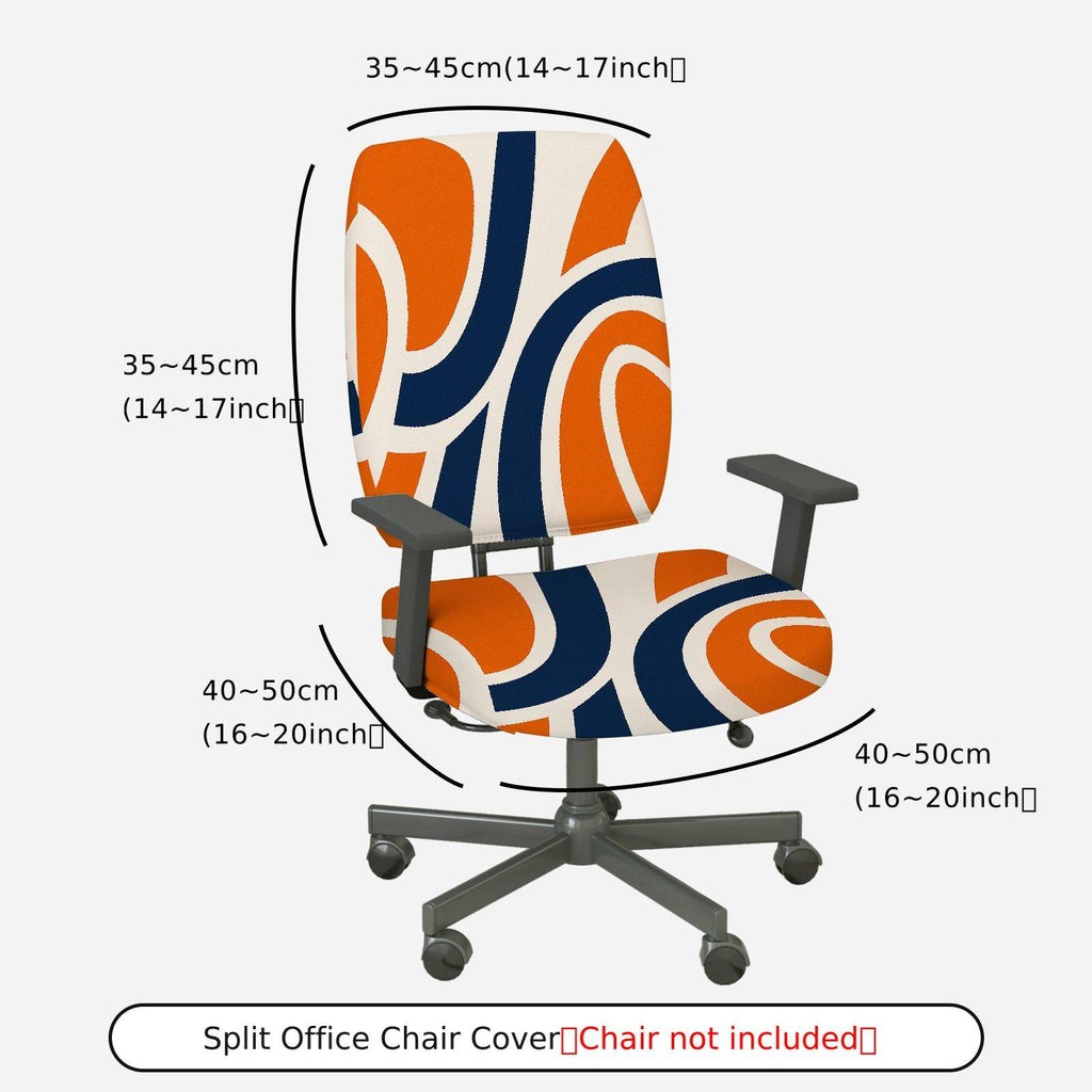 2-Piece Abstract Geometric Modern Stylish Vibrant  Computer Chair Cover Set, Seat and Backrest