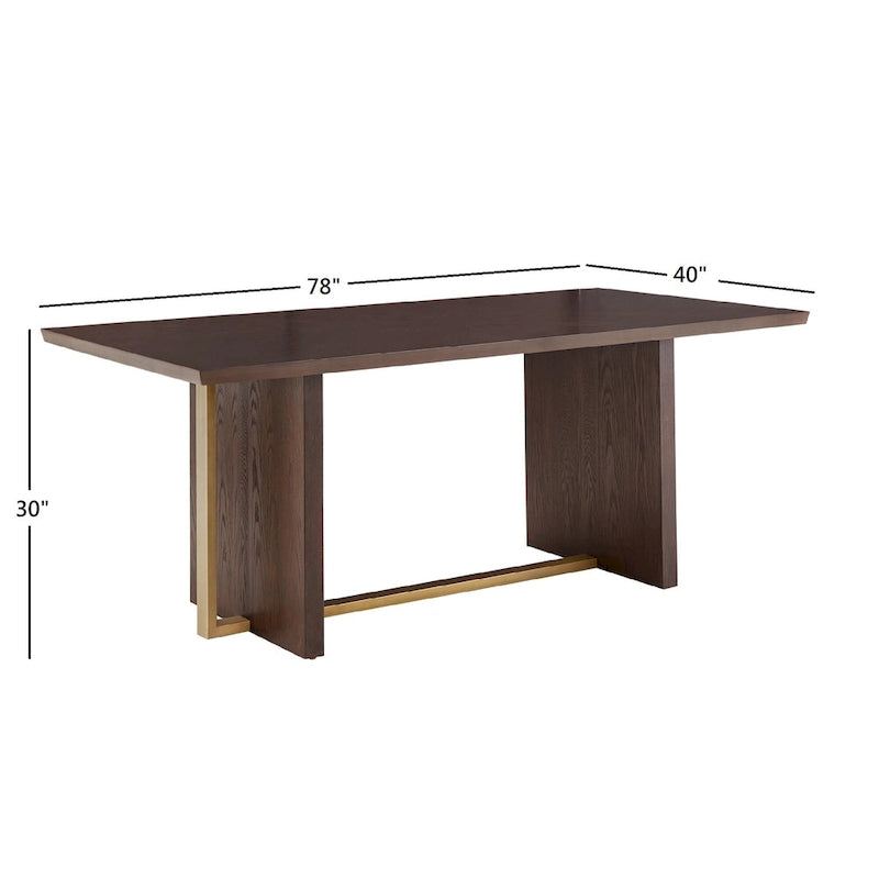 Andrea Espresso and Velvet 7-Piece Dining Set by iNSPIRE Q Modern