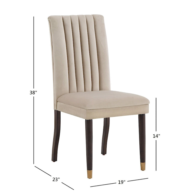 Andrea Espresso and Velvet 7-Piece Dining Set by iNSPIRE Q Modern