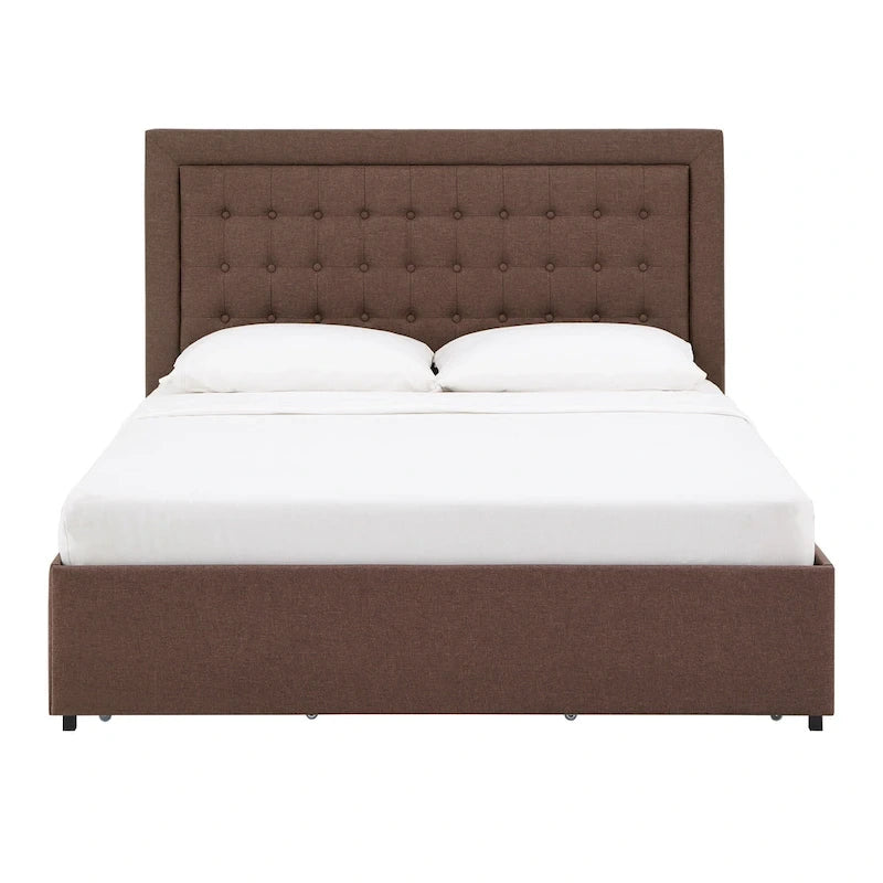 Arlert Tufted Linen Headboard Storage Platform Bed by iNSPIRE Q Classic