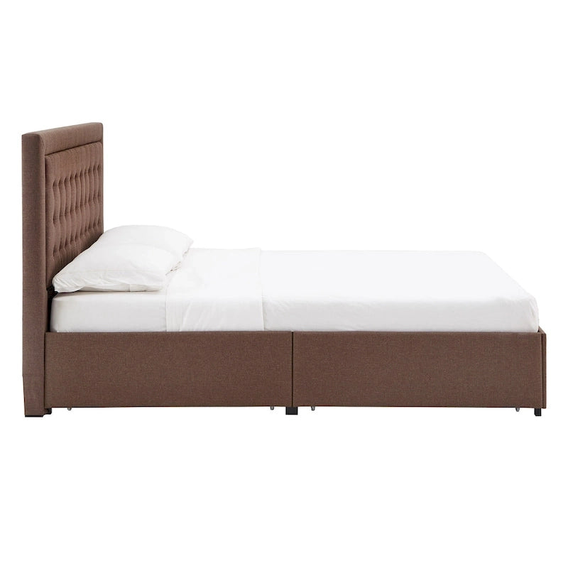 Arlert Tufted Linen Headboard Storage Platform Bed by iNSPIRE Q Classic