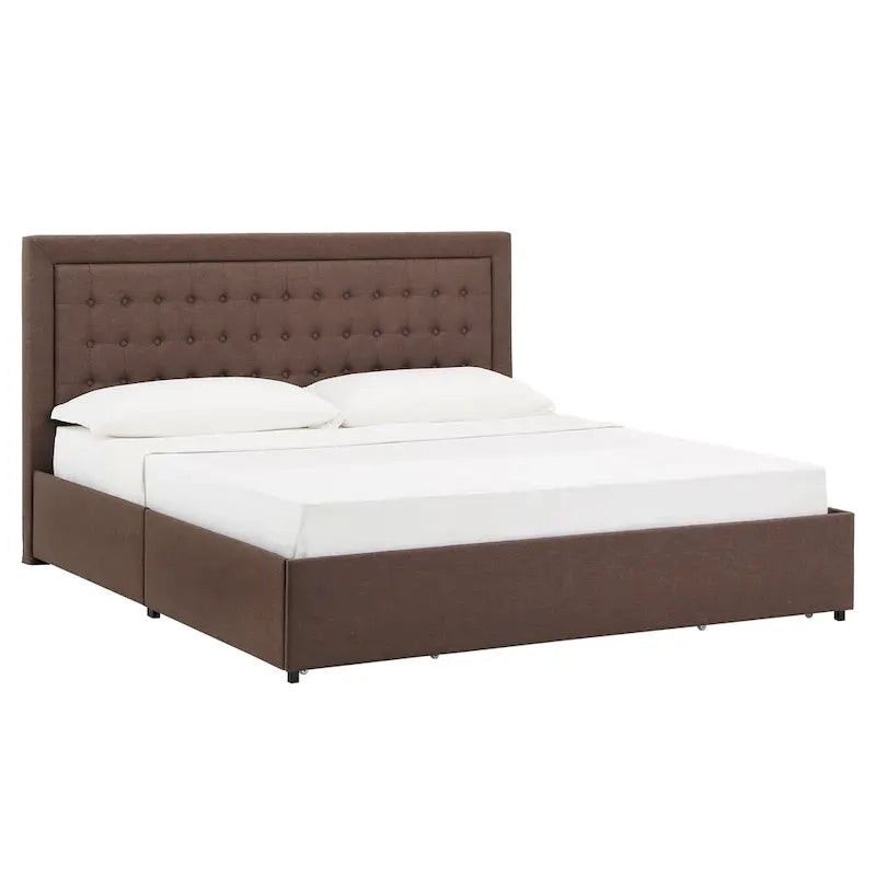 Arlert Tufted Linen Headboard Storage Platform Bed by iNSPIRE Q Classic