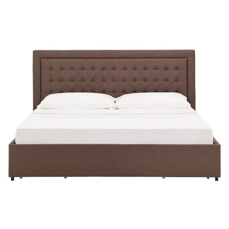 Arlert Tufted Linen Headboard Storage Platform Bed by iNSPIRE Q Classic