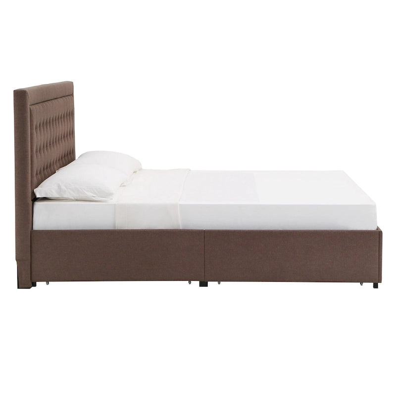 Arlert Tufted Linen Headboard Storage Platform Bed by iNSPIRE Q Classic