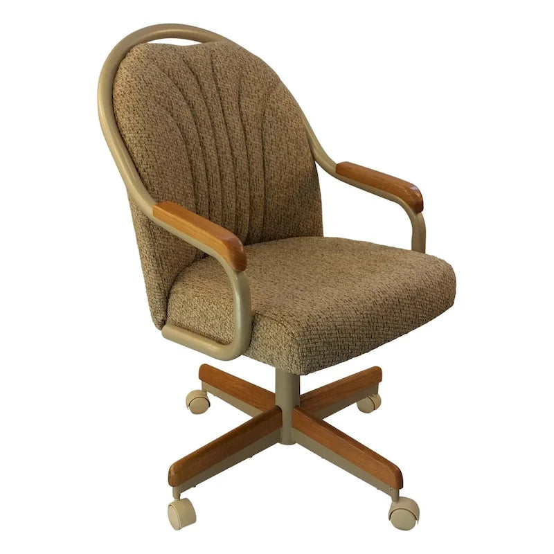 Caster Chair Company Britney Caster Arm Chair in Wheat Tweed Fabric