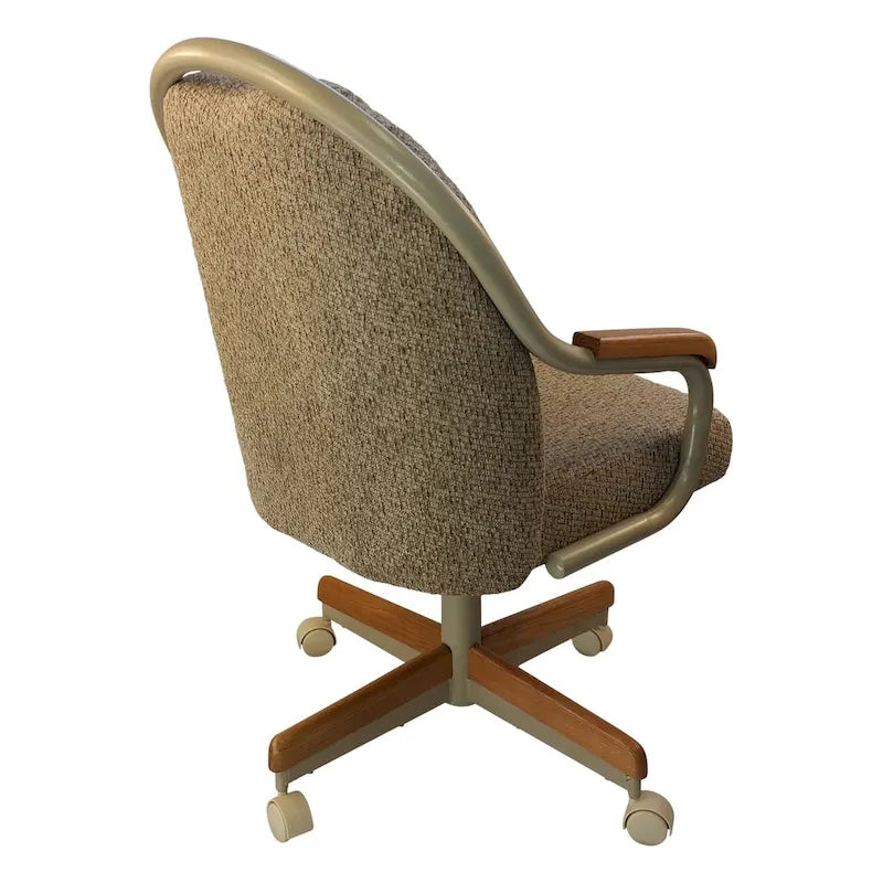 Caster Chair Company Britney Caster Arm Chair in Wheat Tweed Fabric