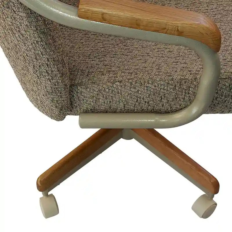 Caster Chair Company Britney Caster Arm Chair in Wheat Tweed Fabric