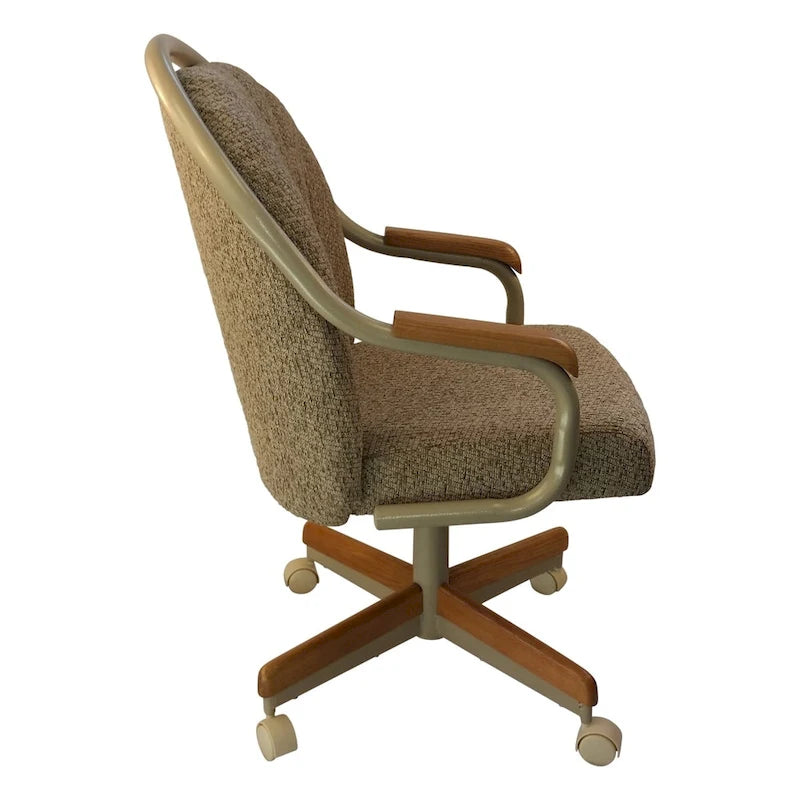 Caster Chair Company Britney Caster Arm Chair in Wheat Tweed Fabric