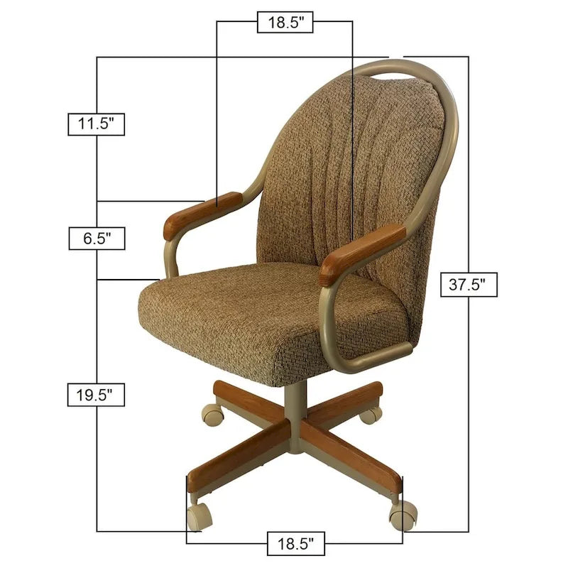 Caster Chair Company Britney Caster Arm Chair in Wheat Tweed Fabric