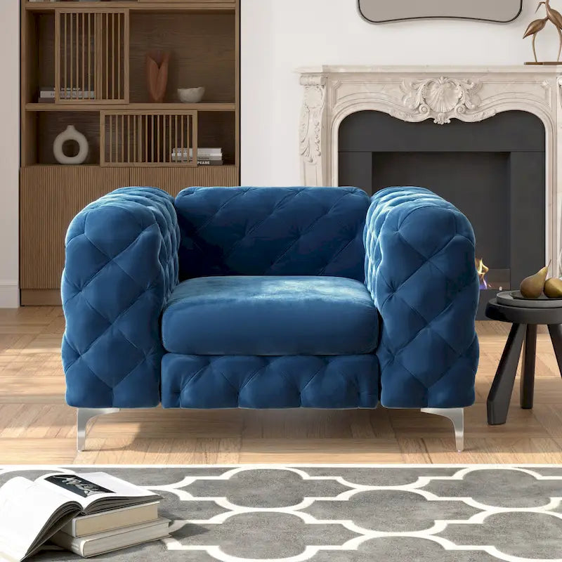 Corvus Aosta Tufted Velvet Chesterfield Club Chair