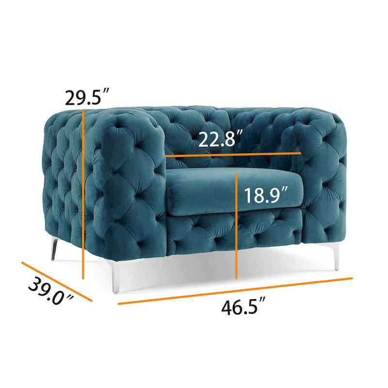 Corvus Aosta Tufted Velvet Chesterfield Club Chair