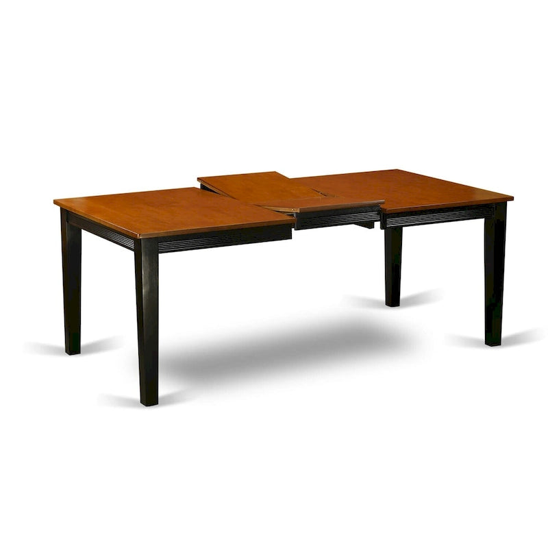 East West Furniture Dining Set- a Rectangle Dining Table and Kitchen Chairs, Black & Cherry (Pieces Option)