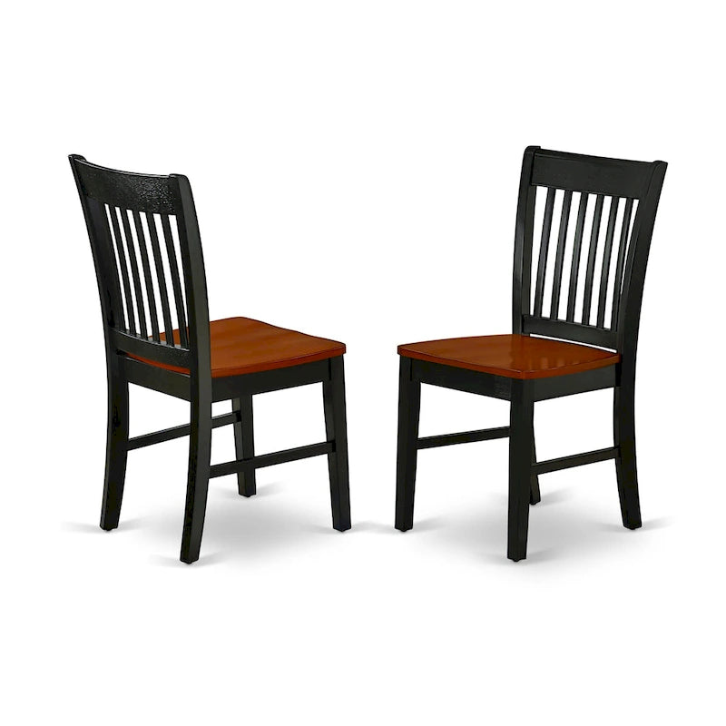 East West Furniture Dining Set- a Rectangle Dining Table and Kitchen Chairs, Black & Cherry (Pieces Option)