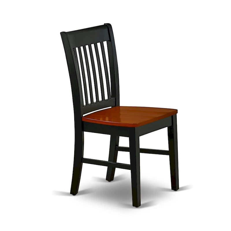 East West Furniture Dining Set- a Rectangle Dining Table and Kitchen Chairs, Black & Cherry (Pieces Option)