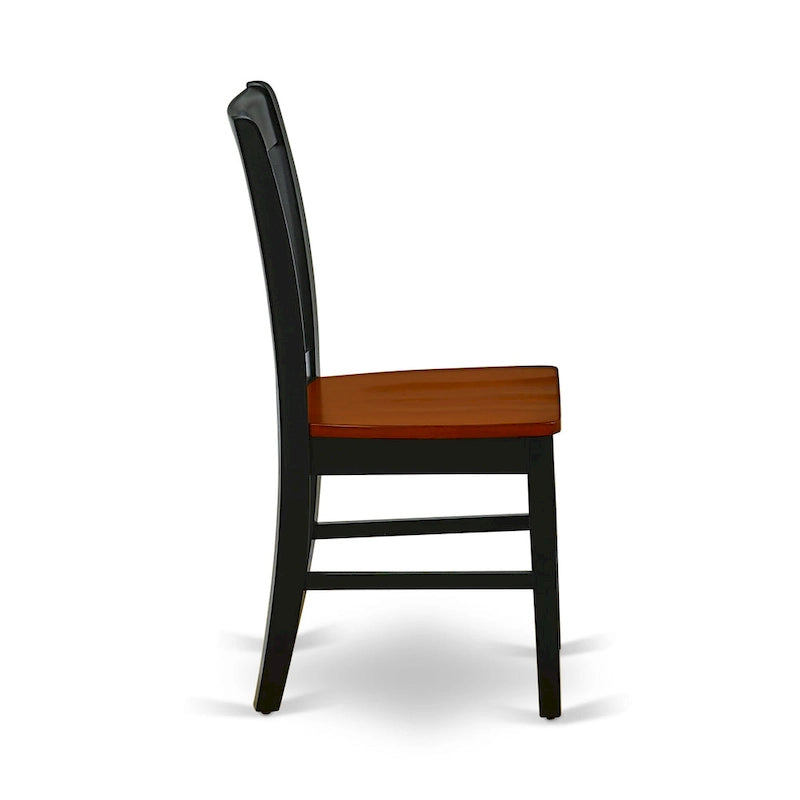 East West Furniture Dining Set- a Rectangle Dining Table and Kitchen Chairs, Black & Cherry (Pieces Option)