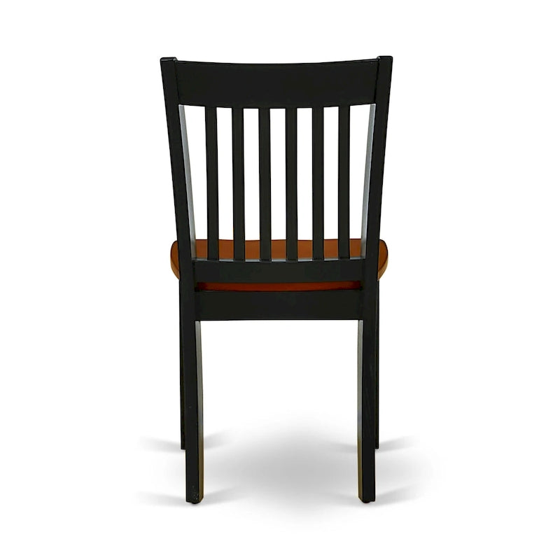 East West Furniture Dining Set- a Rectangle Dining Table and Kitchen Chairs, Black & Cherry (Pieces Option)