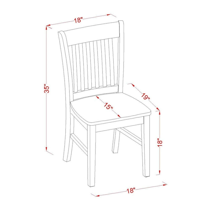 East West Furniture Dining Set- a Rectangle Dining Table and Kitchen Chairs, Black & Cherry (Pieces Option)