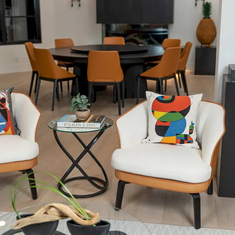 Danya B Galaxy Tempered Glass Round End Table