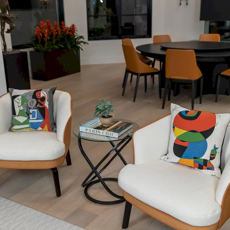 Danya B Galaxy Tempered Glass Round End Table