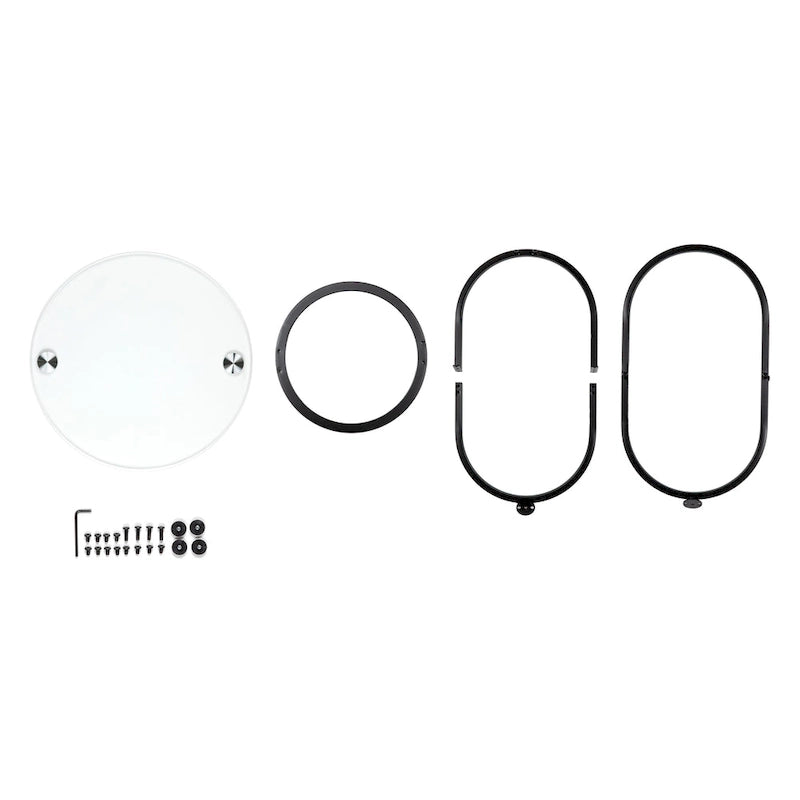 Danya B Galaxy Tempered Glass Round End Table