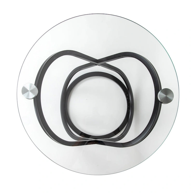 Danya B Galaxy Tempered Glass Round End Table