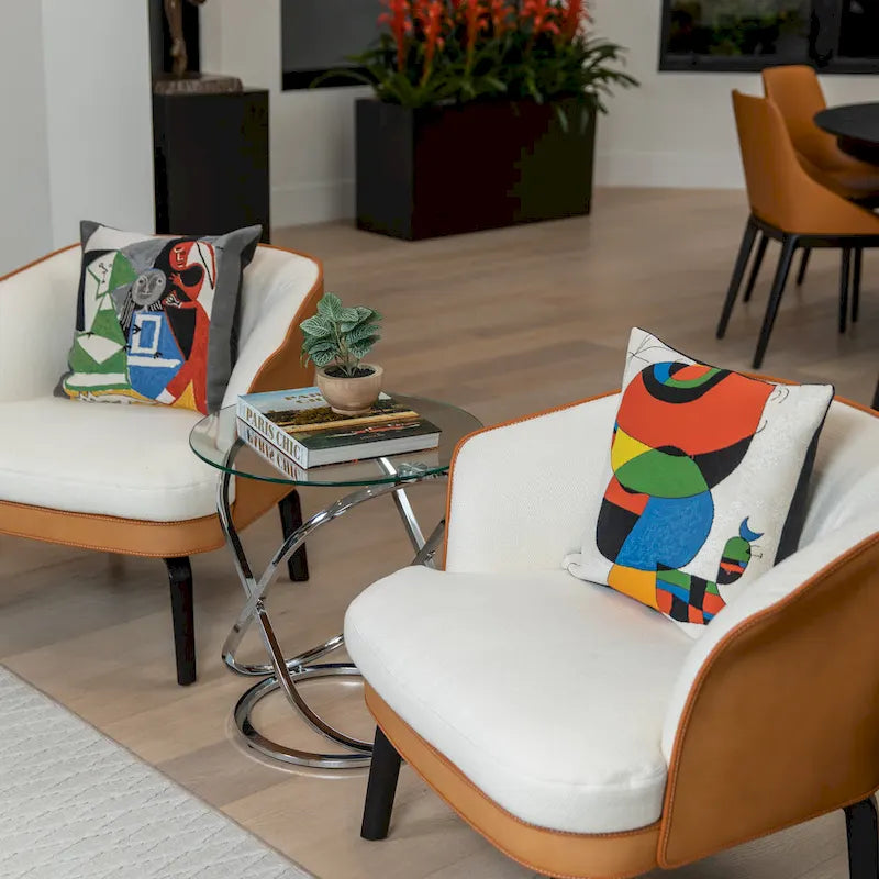 Danya B Galaxy Tempered Glass Round End Table