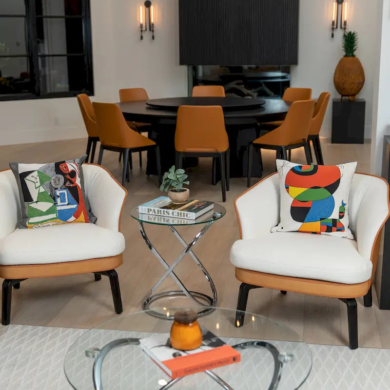 Danya B Galaxy Tempered Glass Round End Table