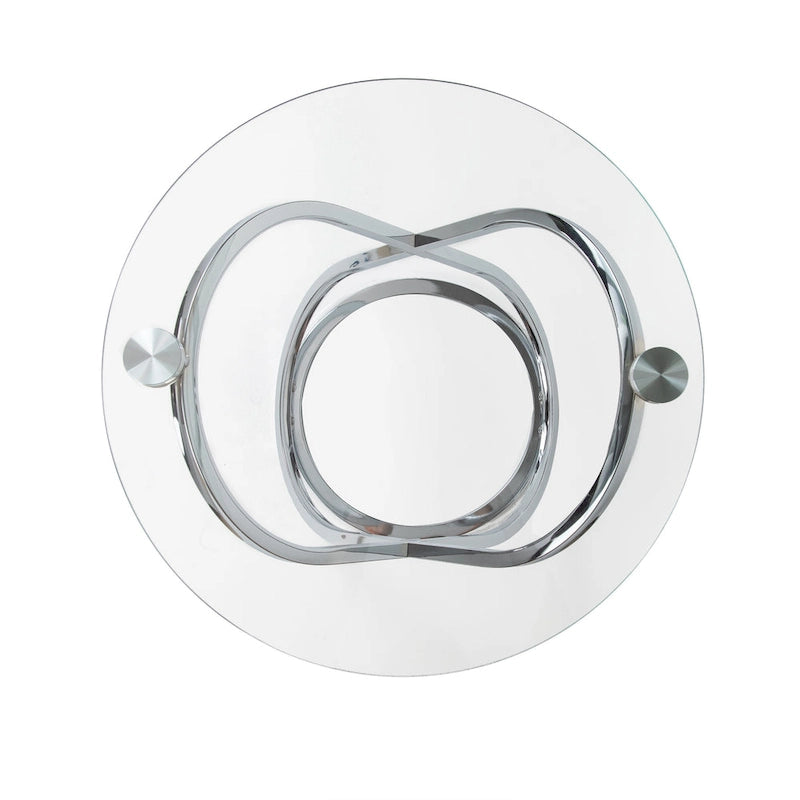 Danya B Galaxy Tempered Glass Round End Table